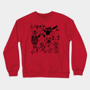 black alien pattern in soccer board ecopop Crewneck Sweatshirt